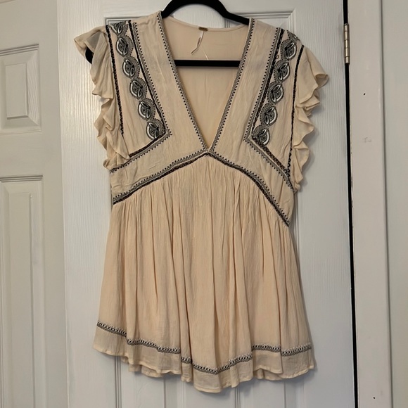 Free people cream tunic blouse - Picture 4 of 6